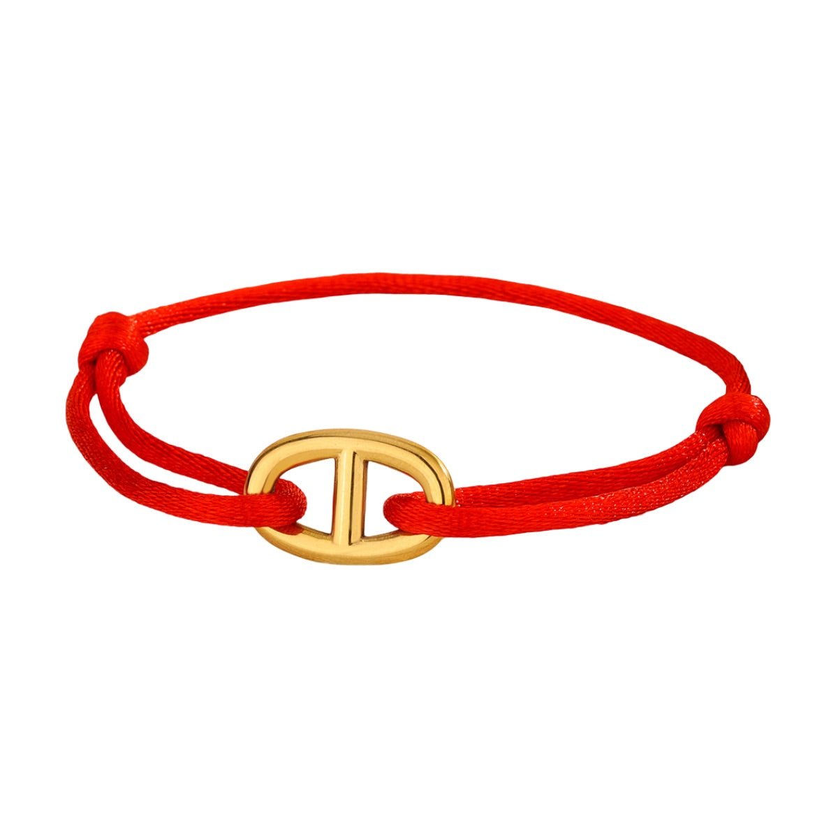 Bracelet cordon minimaliste, double D en acier inoxydable, modèle Wilna