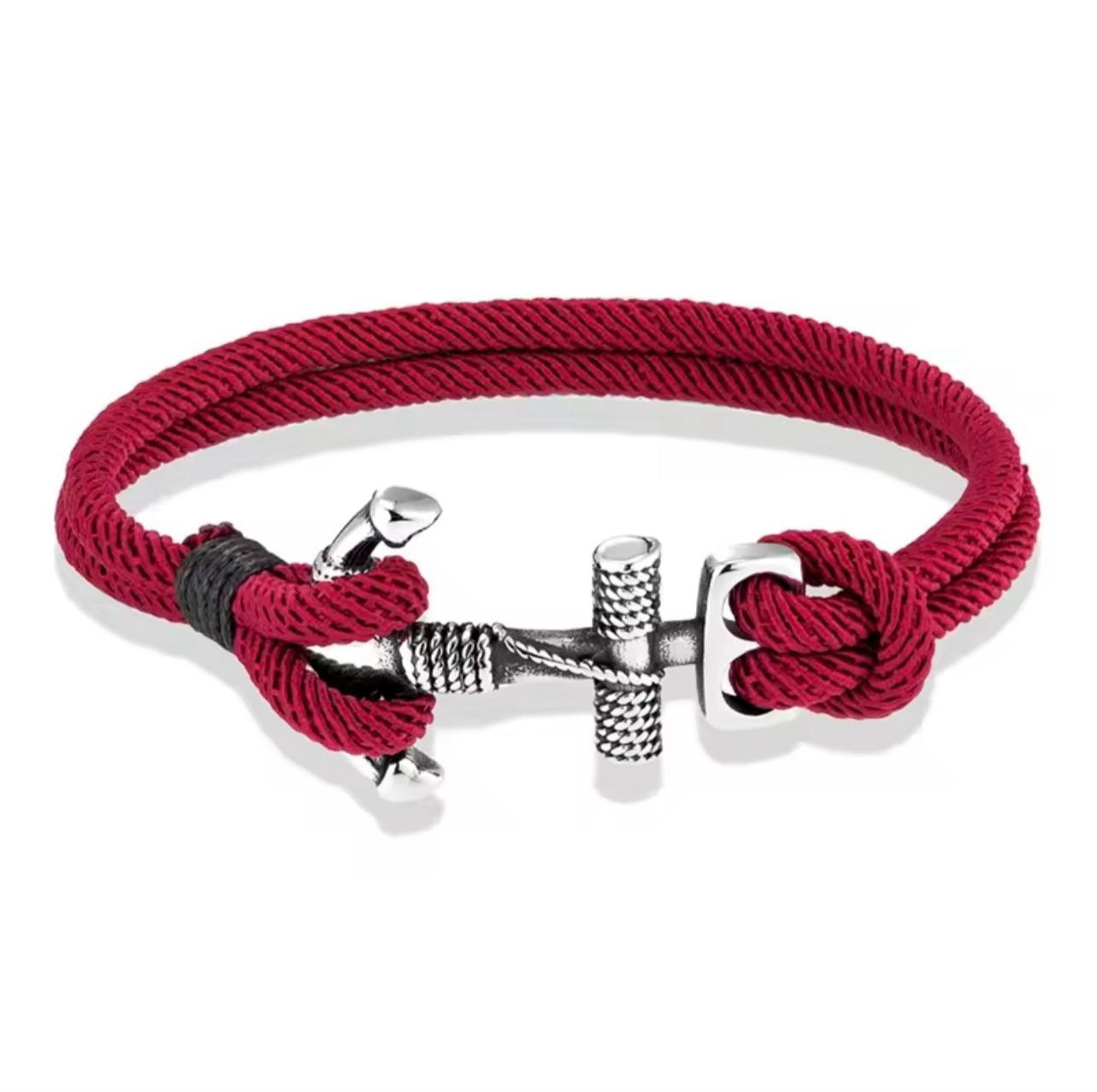 Bracelet Corde à Ancre Rouge