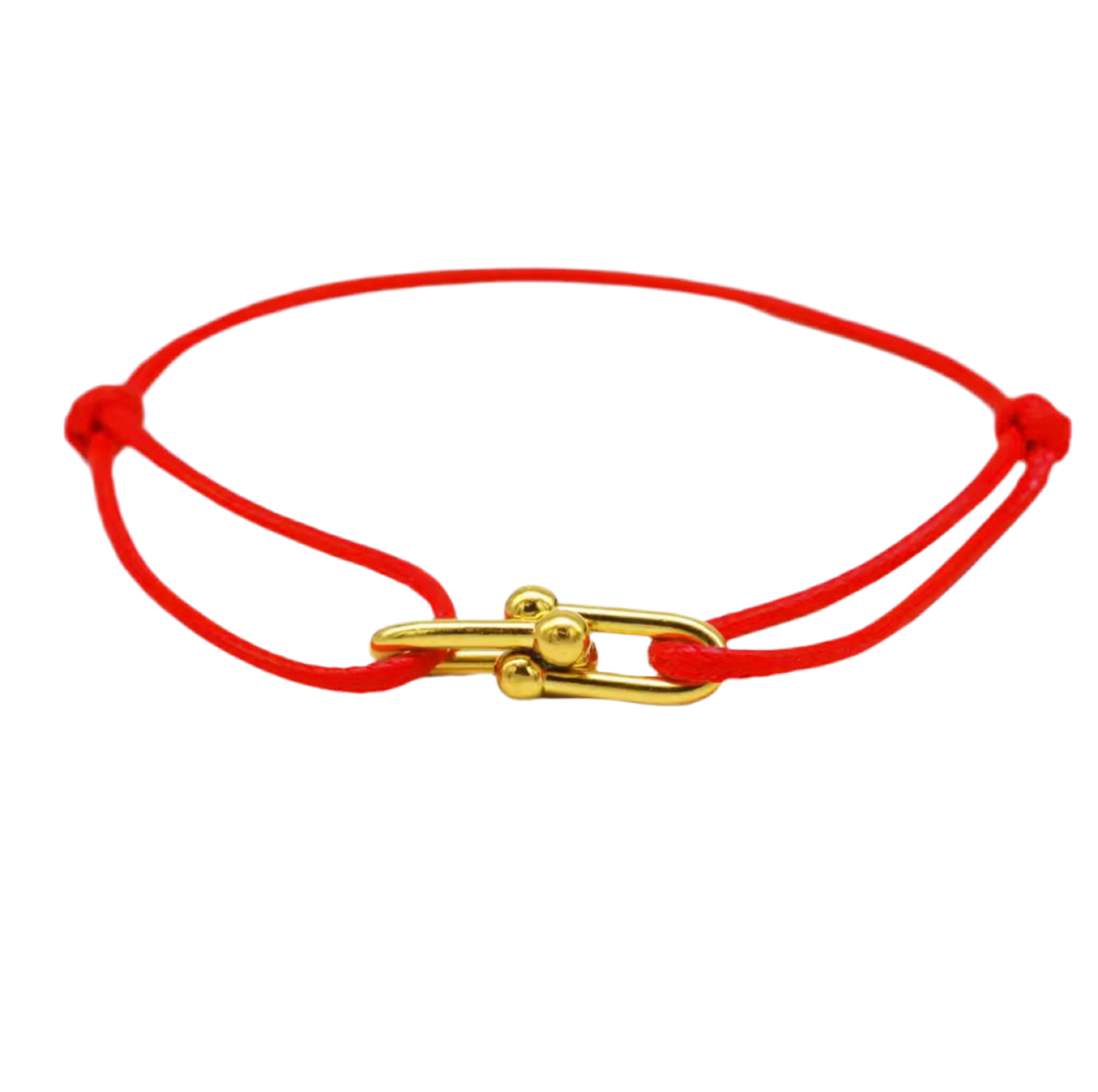 Bracelet en corde rouge & fermoir doré – Élégance vive et style affirmé