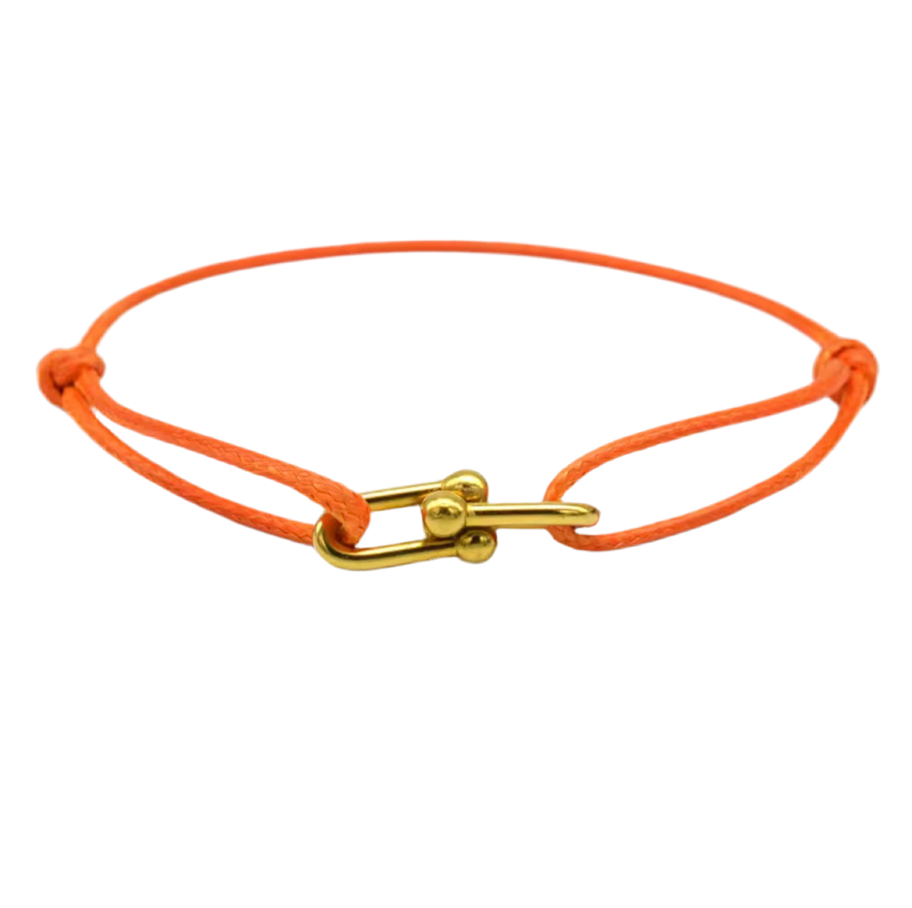Bracelet en corde orange & fermoir doré – Éclat vif et élégance moderne