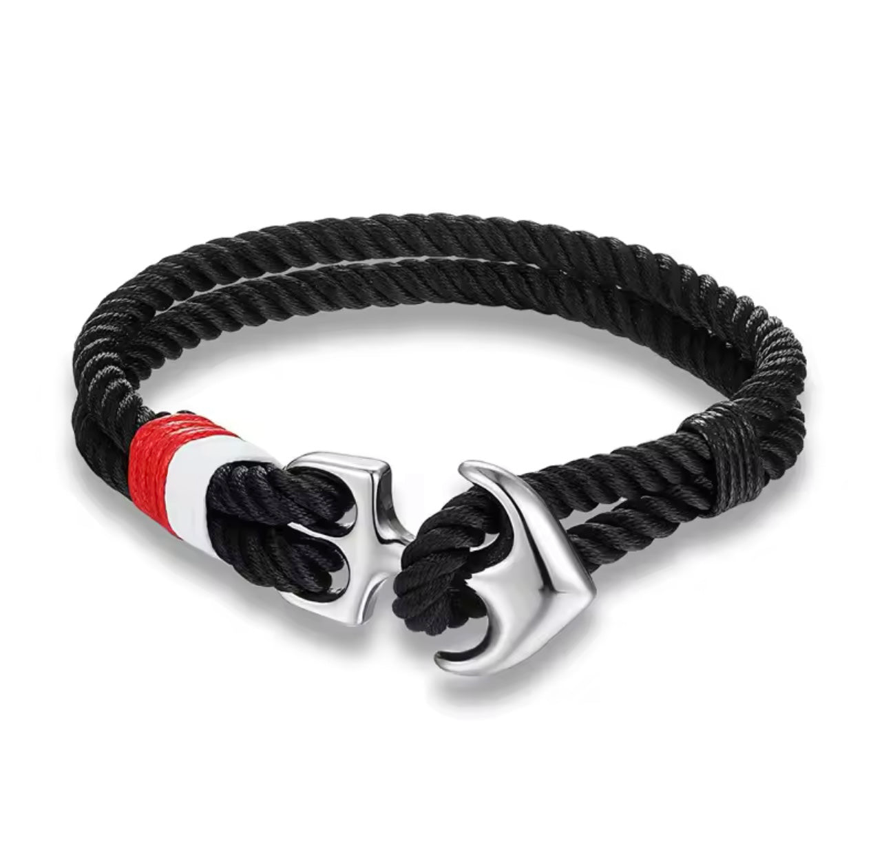 Bracelet Corde à Ancre Noir