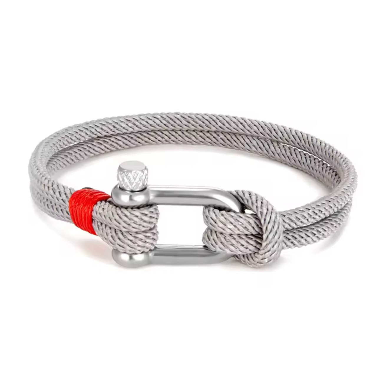 Bracelet Corde Chaîne Gris