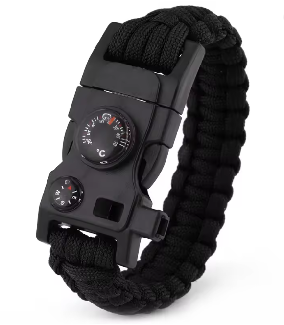 Bracelet Paracorde Multifonctionnel - Noir