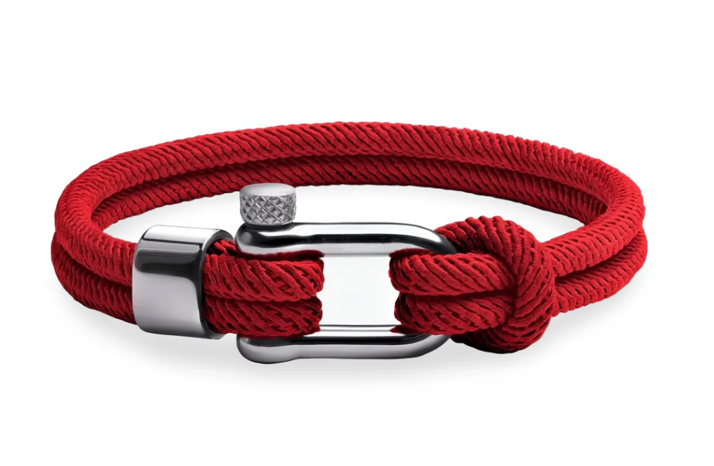 Bracelet en corde rouge
