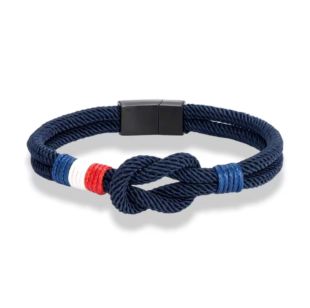 Bracelet Corde Drapeau Français Bleu Marine