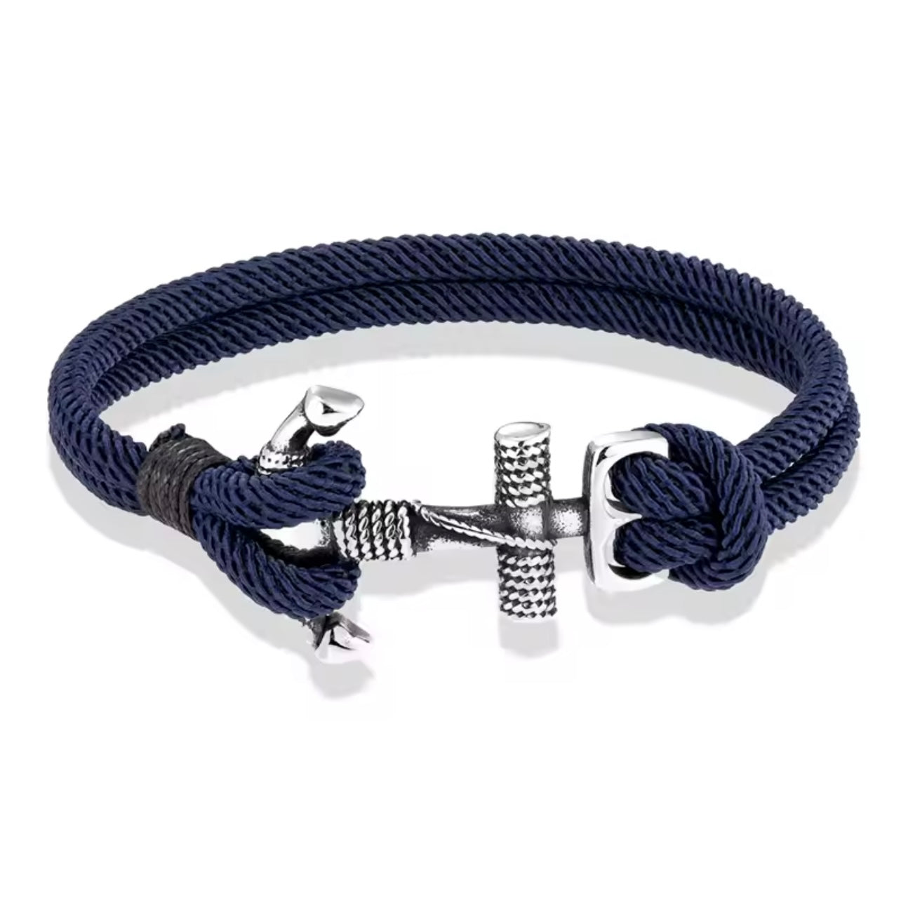Bracelet Corde à Ancre Bleu Marine