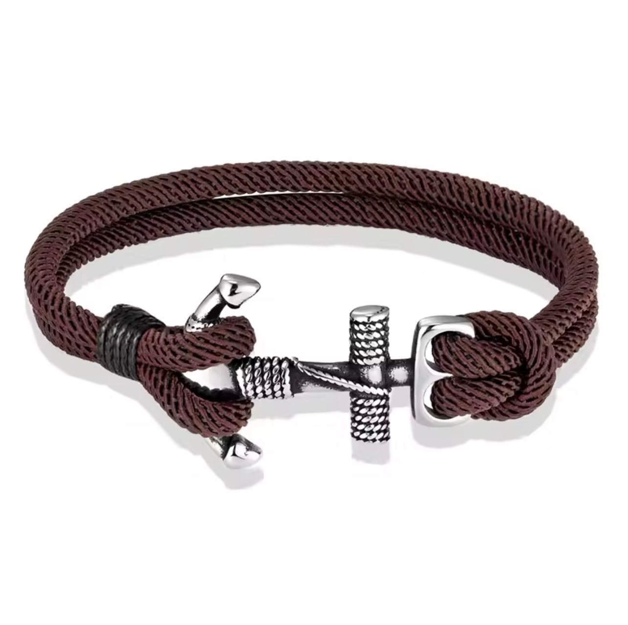Bracelet Corde à Ancre Marron