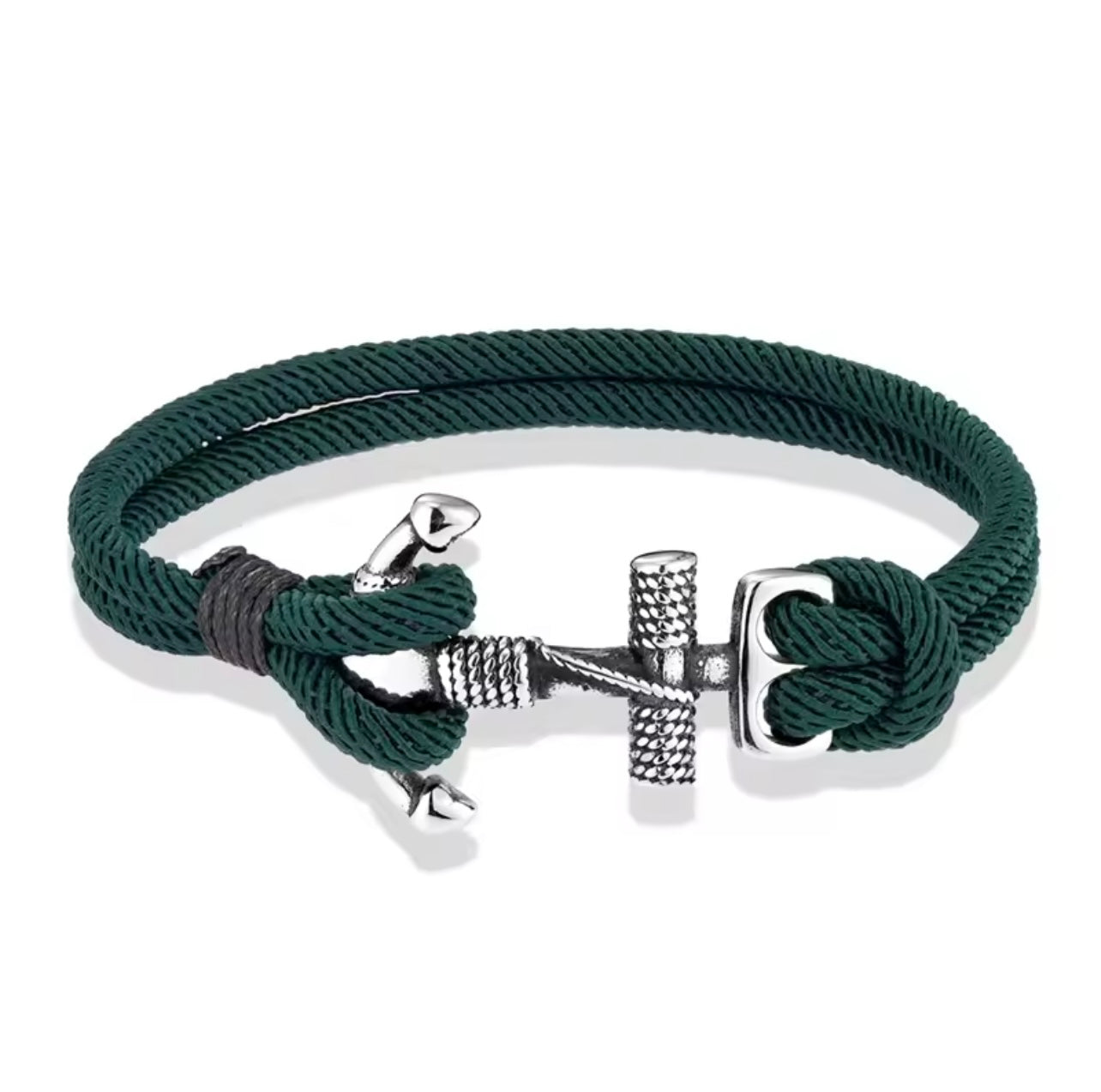 Bracelet Corde à Ancre Vert