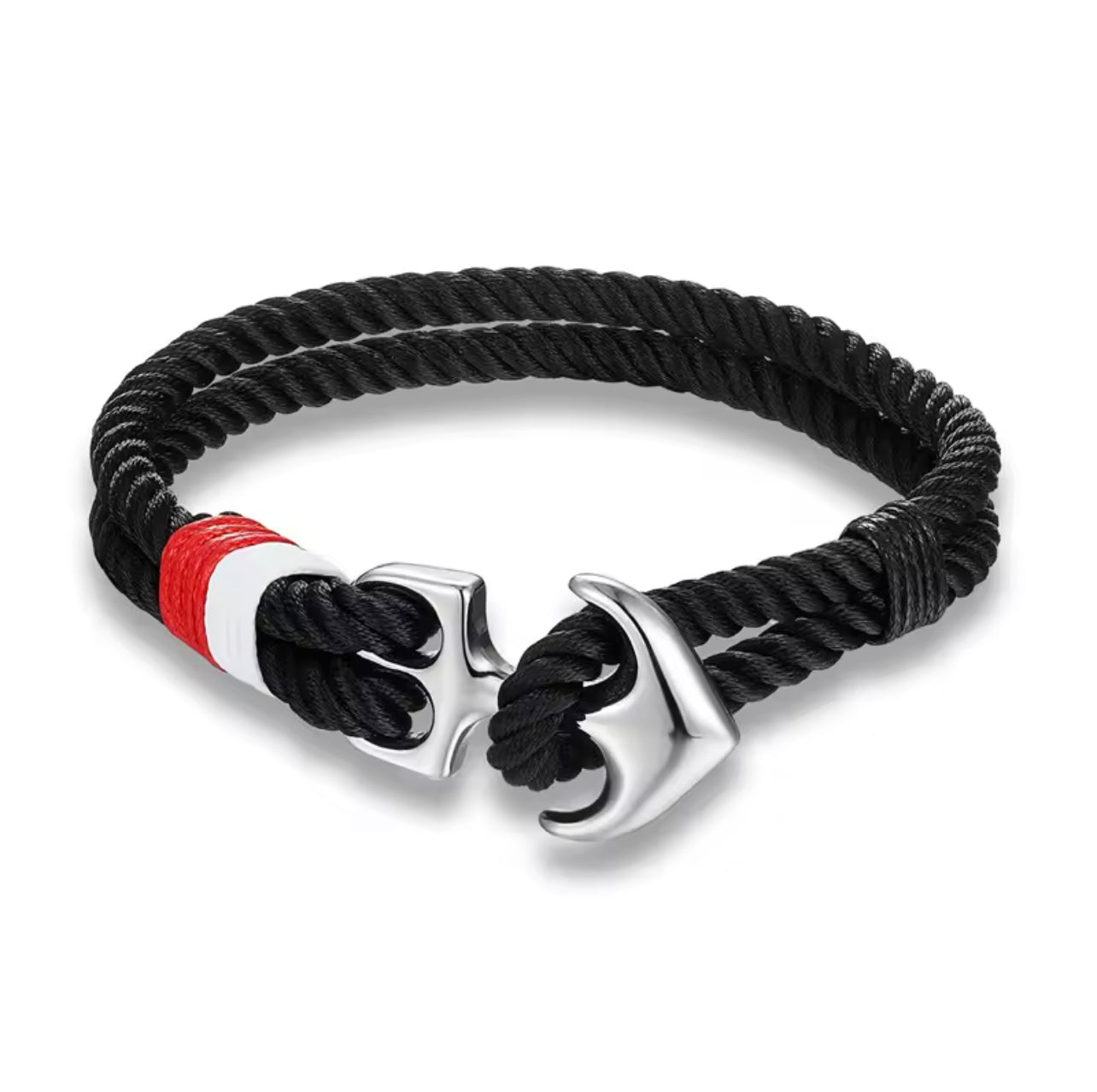 Bracelet Corde à Ancre Noir