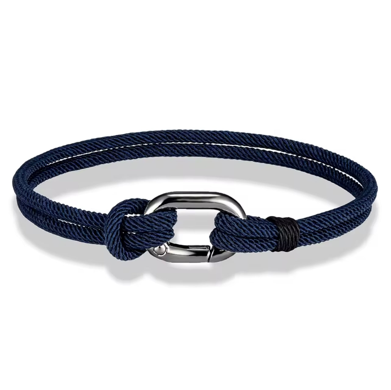 Bracelet Corde Mousqueton Bleu Marine