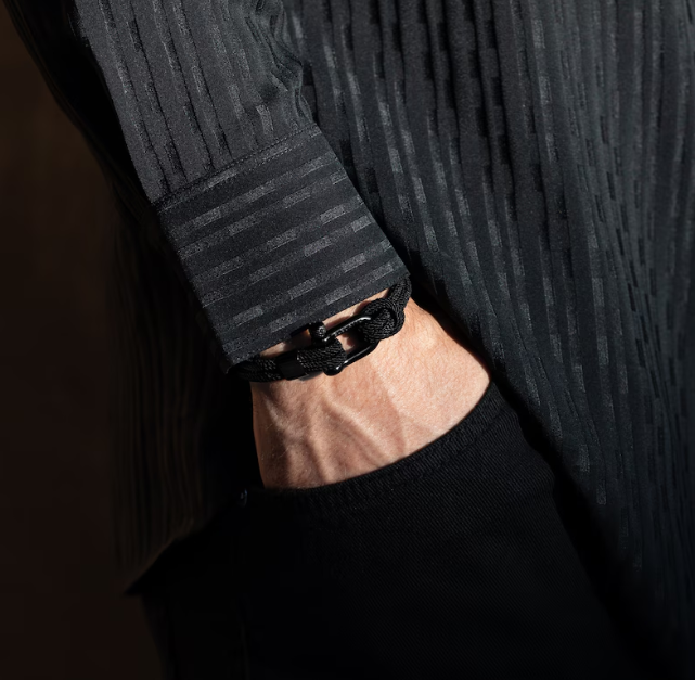 Bracelet corde à Chaîne Noir