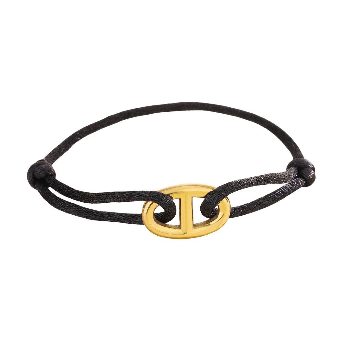 Bracelet cordon minimaliste, double D en acier inoxydable, modèle Wilna