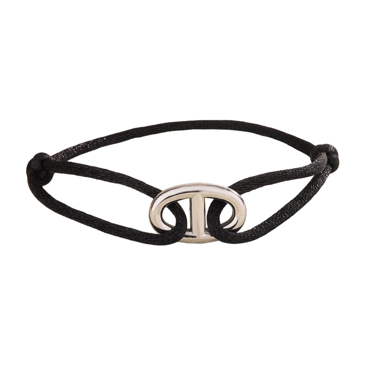 Bracelet cordon minimaliste, double D en acier inoxydable, modèle Wilna
