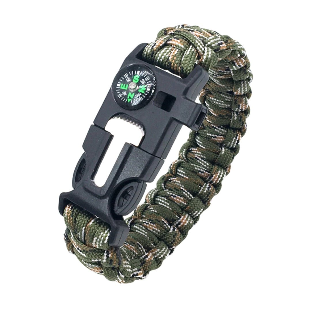 Bracelet en paracorde multifonction, bracelet de survie pour randonnée et aventure, tout en un avec boussole, modèle Grylls