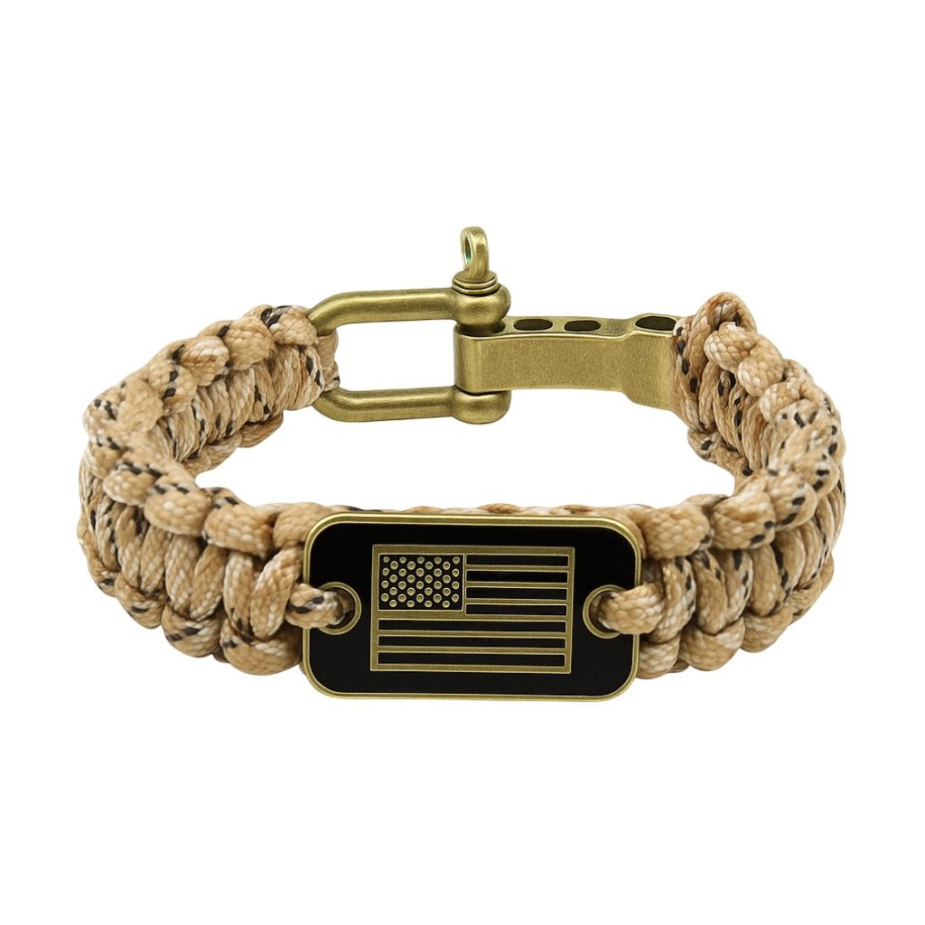 Bracelet mousqueton en paracorde, bracelet de survie pour randonnée et aventure, drapeau américain, modèle Wigum