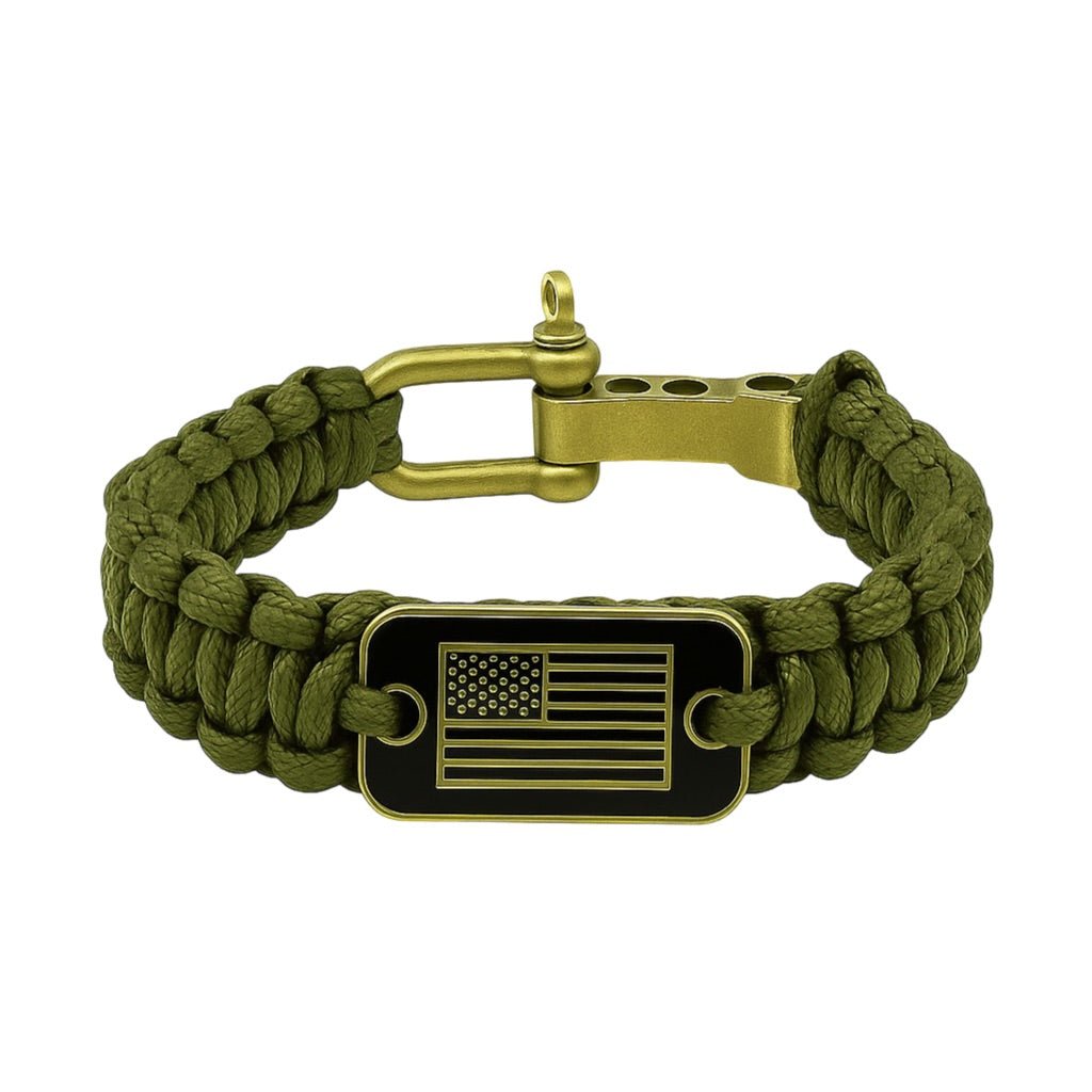 Bracelet mousqueton en paracorde, bracelet de survie pour randonnée et aventure, drapeau américain, modèle Wigum