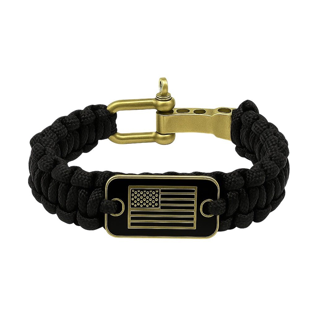 Bracelet mousqueton en paracorde, bracelet de survie pour randonnée et aventure, drapeau américain, modèle Wigum