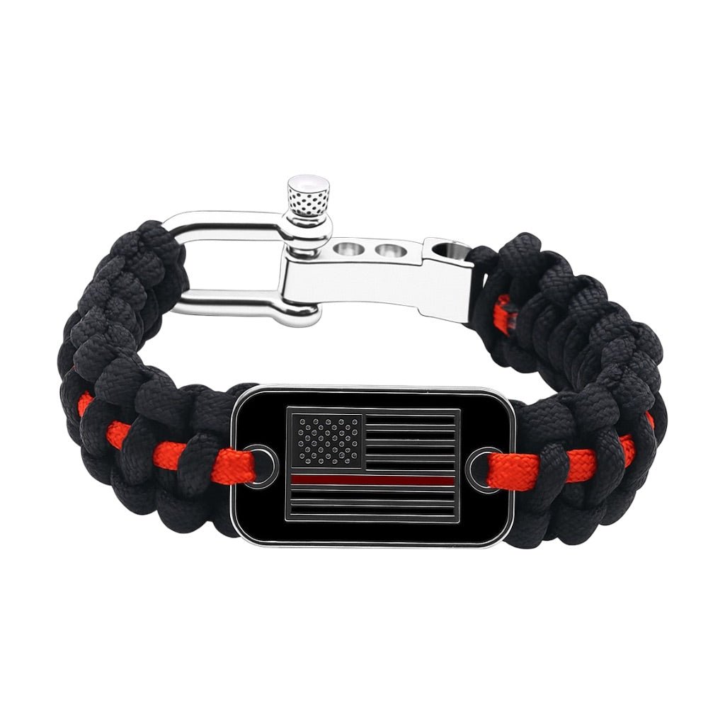 Bracelet mousqueton en paracorde, bracelet de survie pour randonnée et aventure, drapeau américain, modèle Wigum