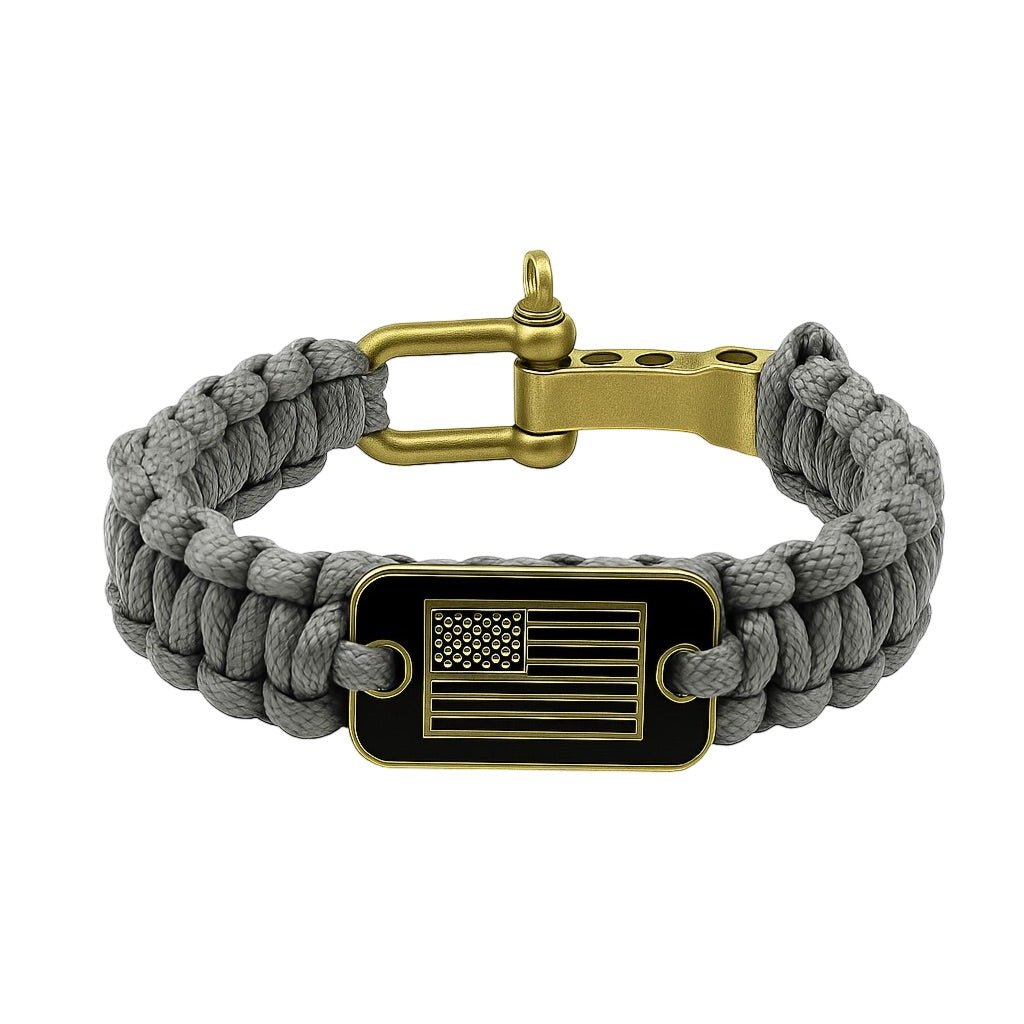 Bracelet mousqueton en paracorde, bracelet de survie pour randonnée et aventure, drapeau américain, modèle Wigum