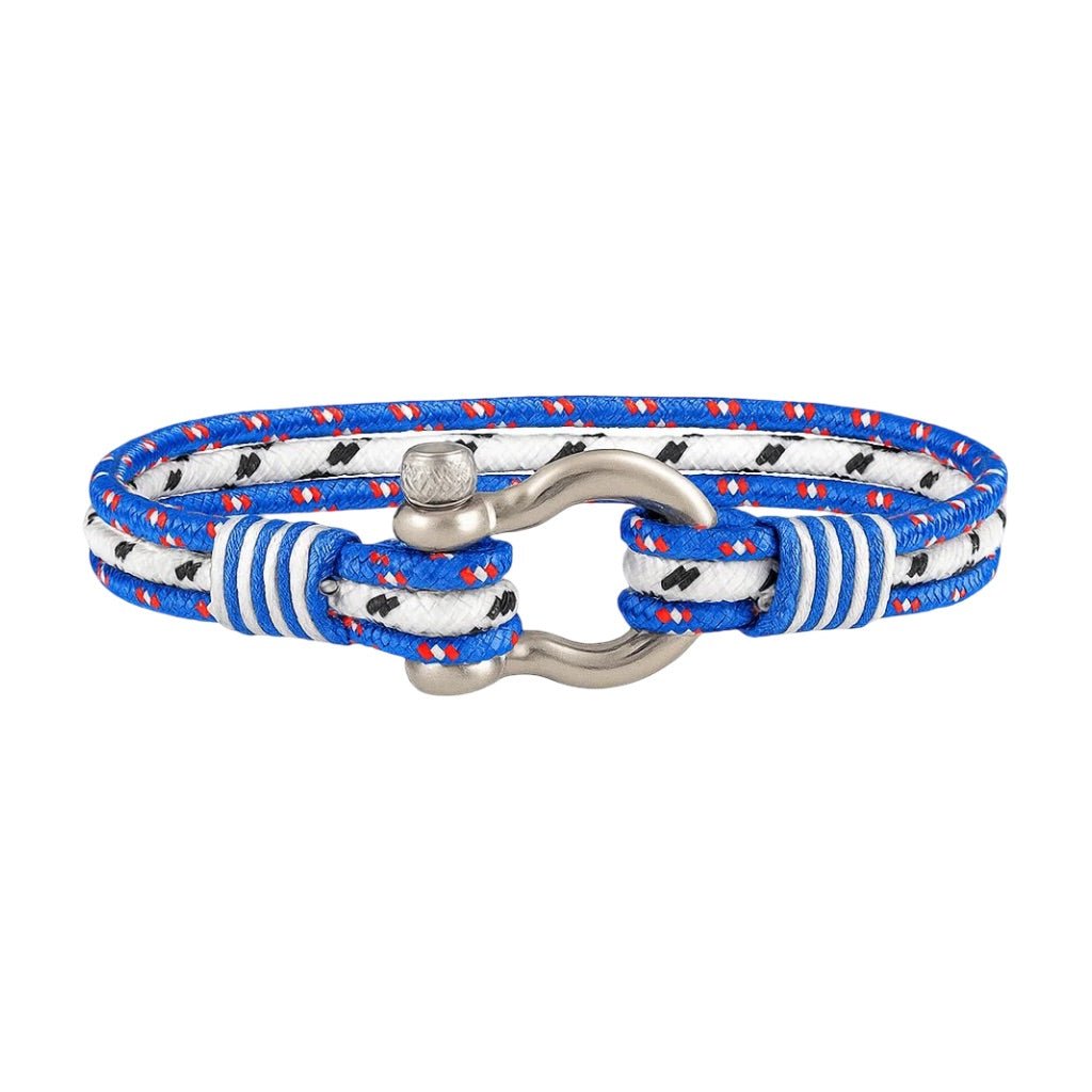 Bracelet nautique mousqueton, en nylon et acier inoxydable, triple cordon, style marin, modèle Néréo