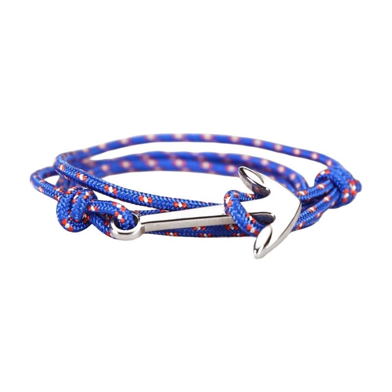 Bracelet personnalisable, cordon nautique, ancre, multiple-tour, nylon et titane, modèle Arker
