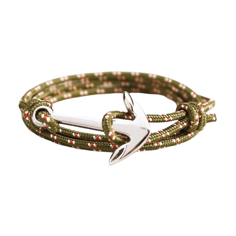 Bracelet personnalisable, cordon nautique, ancre, multiple-tour, nylon et titane, modèle Arker