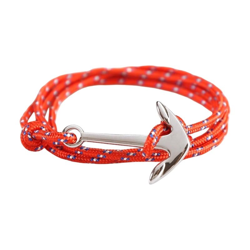 Bracelet personnalisable, cordon nautique, ancre, multiple-tour, nylon et titane, modèle Arker