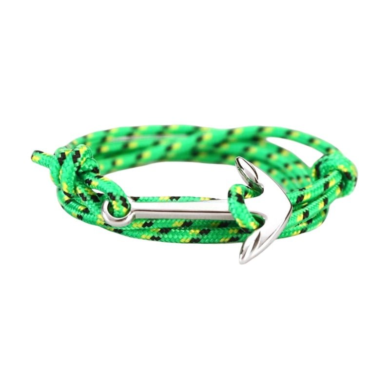 Bracelet personnalisable, cordon nautique, ancre, multiple-tour, nylon et titane, modèle Arker