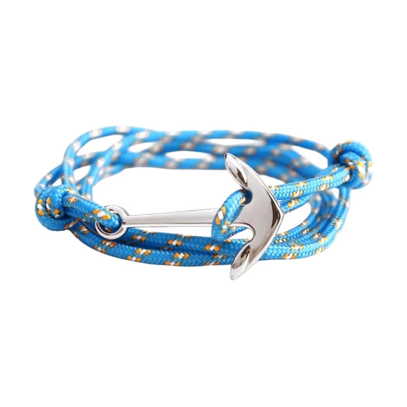 Bracelet personnalisable, cordon nautique, ancre, multiple-tour, nylon et titane, modèle Arker