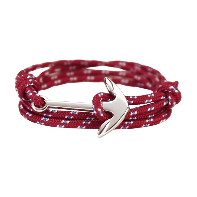 Bracelet personnalisable, cordon nautique, ancre, multiple-tour, nylon et titane, modèle Arker
