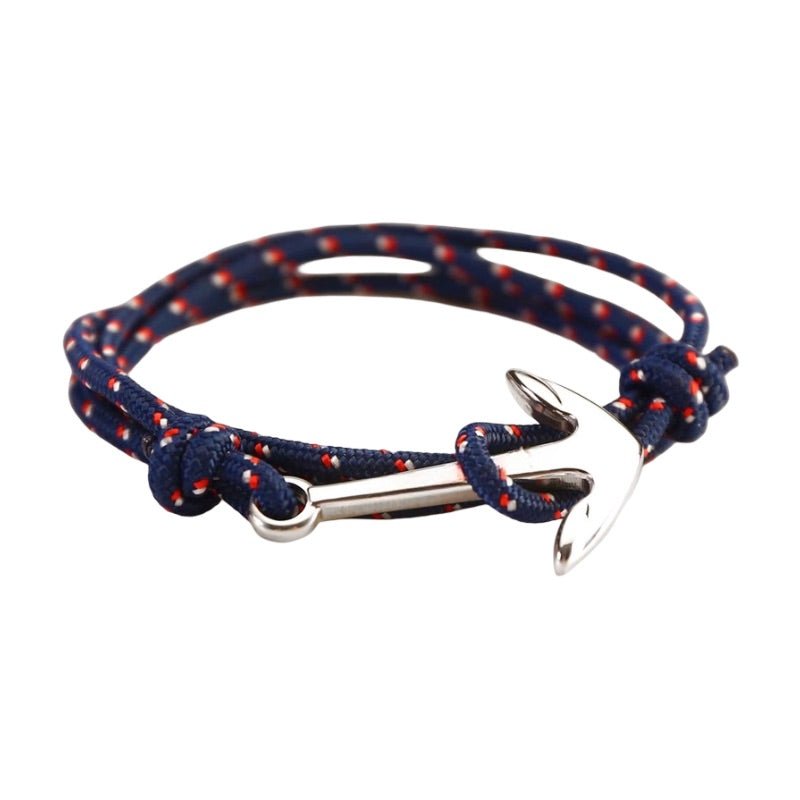 Bracelet personnalisable, cordon nautique, ancre, multiple-tour, nylon et titane, modèle Arker