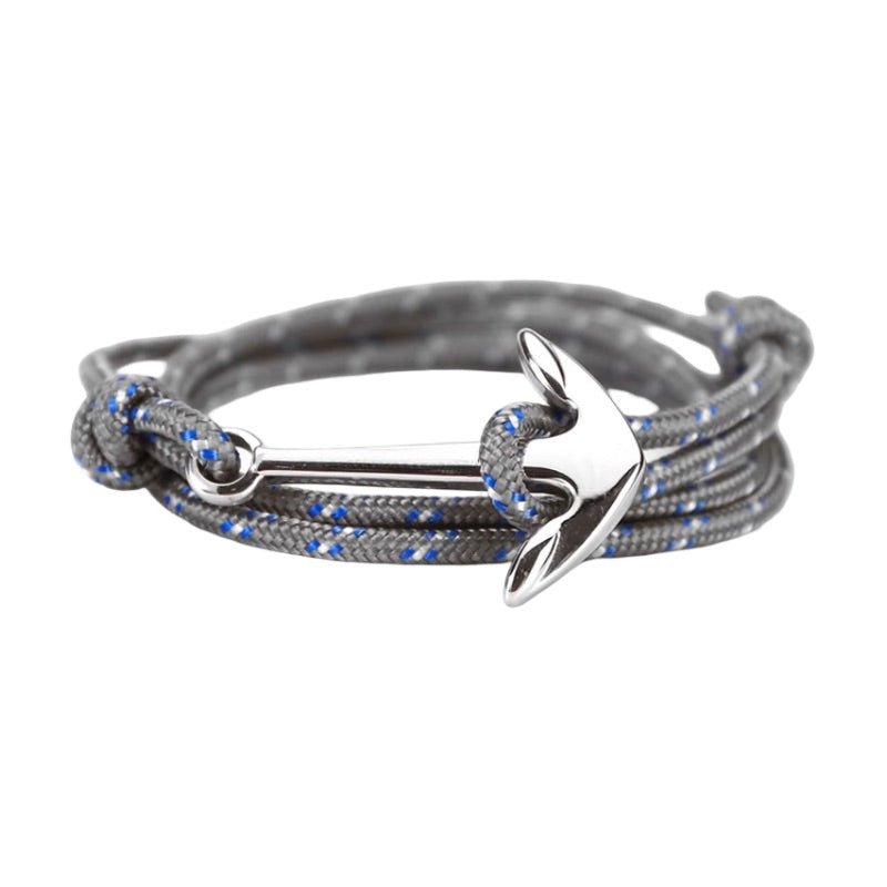 Bracelet personnalisable, cordon nautique, ancre, multiple-tour, nylon et titane, modèle Arker