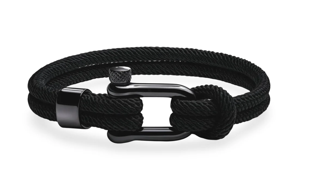 Bracelet corde à Chaîne Noir